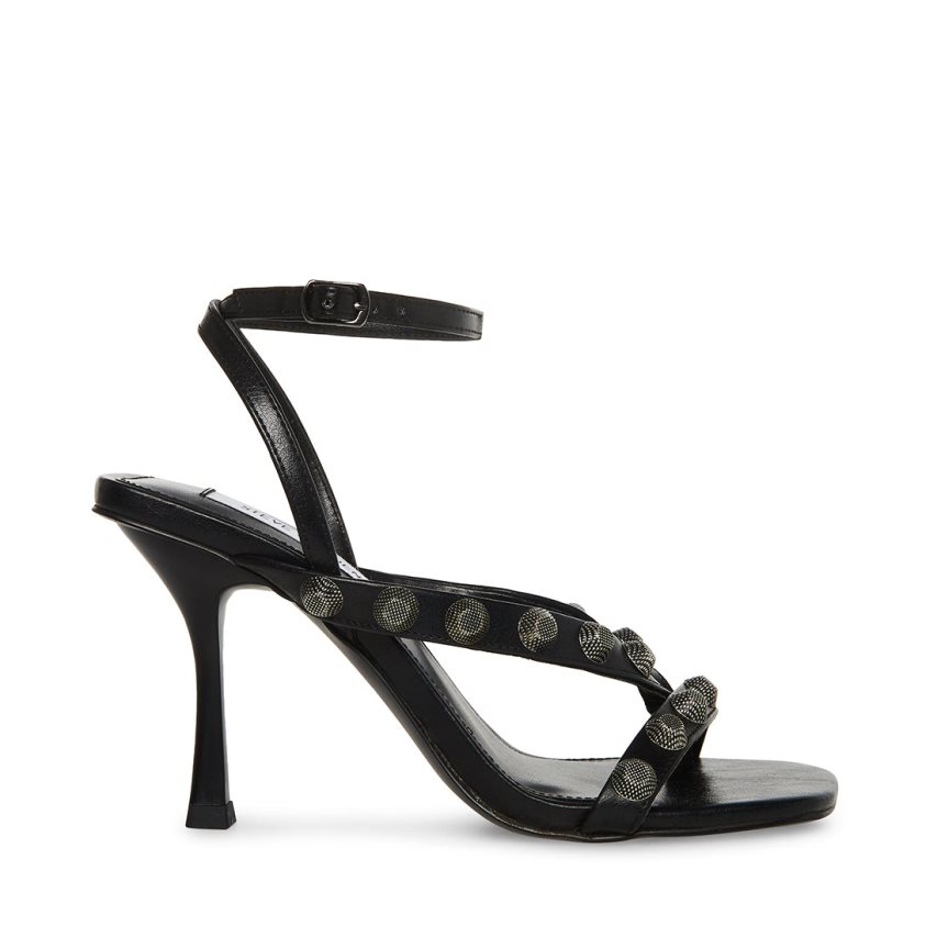 Black Steve Madden Adaline Women\'s Heels Sandals | PH 1063JOQ